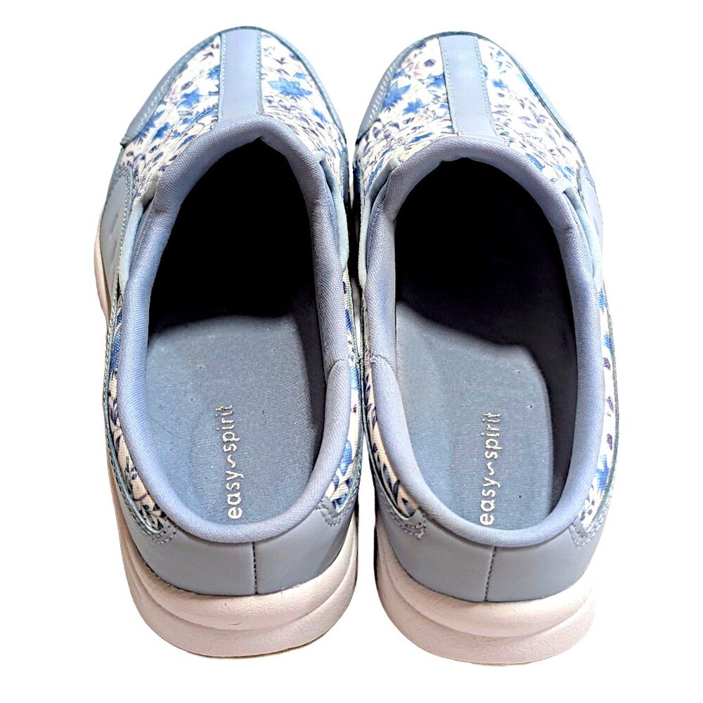 Easy Spirit Traveltime Mules 9M • Light Blue Floral Slip-On Comfort Walking Shoe - Picture 4 of 7